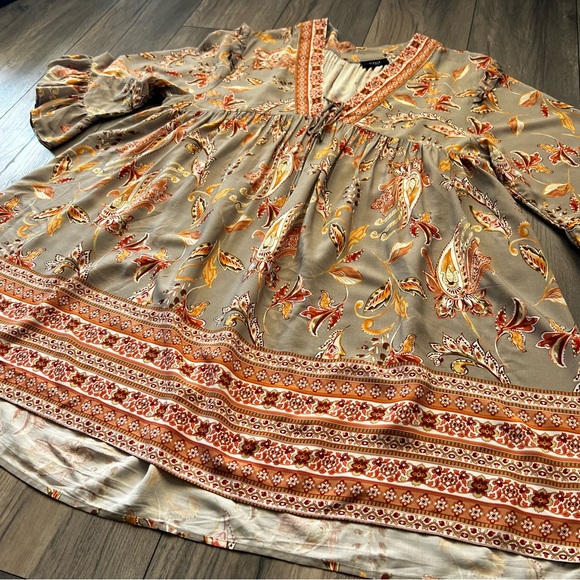 Vici Paisley Sage Mini Dress Large - Picture 8 of 12